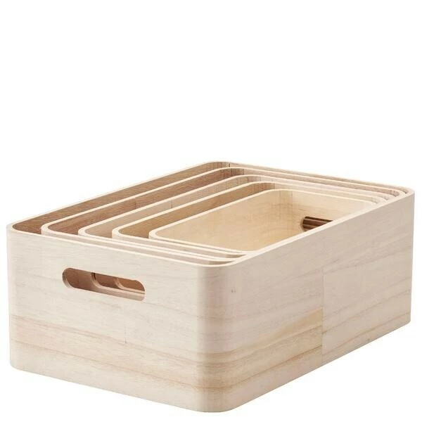 RIG TIG Aufbewahrungsboxen Save-it 5 Stk. Paulownienholz 1 RIG TIG Aufbewahrungsboxen Save-it 5 Stk. Paulownienholz