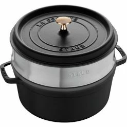 Staub Cocotte Mit Dämpfeinsatz 26 Cm La Cocotte Schwarz