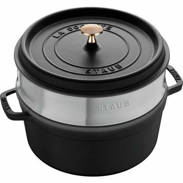 Staub Cocotte Mit Dämpfeinsatz 26 Cm La Cocotte Schwarz 1 Staub Cocotte Mit Dämpfeinsatz 26 Cm La Cocotte Schwarz