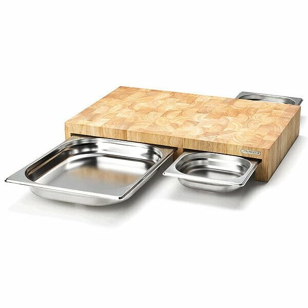 Continenta Schneidebrett Mit 3 Schubladen 50x33 Cm Gummibaum 2 Continenta Schneidebrett Mit 3 Schubladen 50x33 Cm Gummibaum – Bild 2