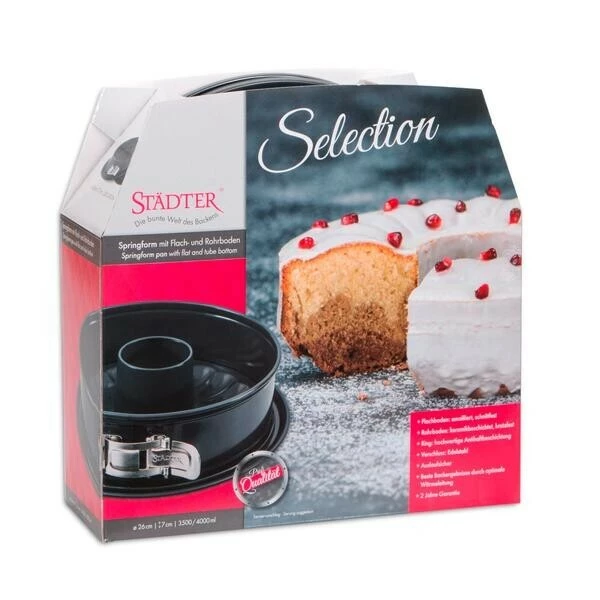 Städter Springform Mit Flach- Und Rohrboden 26 Cm Selection Schwarz 3 Städter Springform Mit Flach- Und Rohrboden 26 Cm Selection Schwarz – Bild 3
