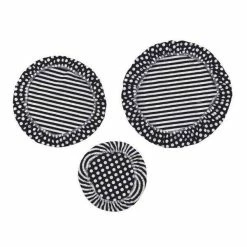 Nuts Innovations AG Textildeckel 3er-Set Schwarz, Weiß Gestreift Unbewachst